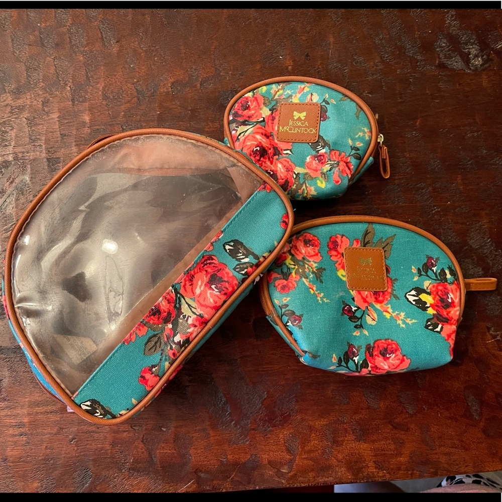 Jessica McClintock 3 pc Makeup Bag